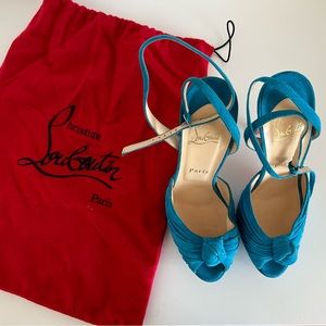 Christian Louboutin Blue Suede Greissimo platform sandals